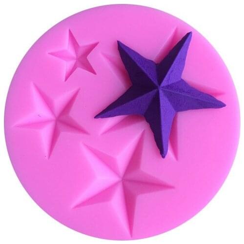 Good Five-pointed Star Fondant Cake Silicone Mold DIY Candy Cookie Cupcake Molds Baking Decorating Tools Biscuits Mould 230