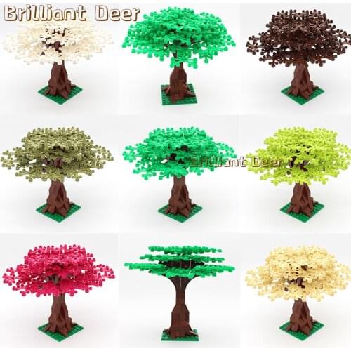 Creative DIY Tree Building Blocks City MOC Forest House Garden Plants Parts Bricks Toys For Children Birthday Gift