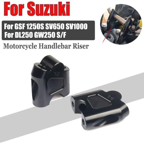 Motorcycle Handlebar Riser Up Backs Moves Bracket Mount Clamp For Suzuki GSF1250S SV650 SV1000 DL250 V-strom GW250 S F 2003-2017