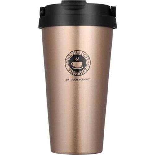 500 ML Hot Creative Stainless Steel Thermos Cup Simple Fashion Vacuum Coffee Cup Travel Mugs With Cover For Men And Women