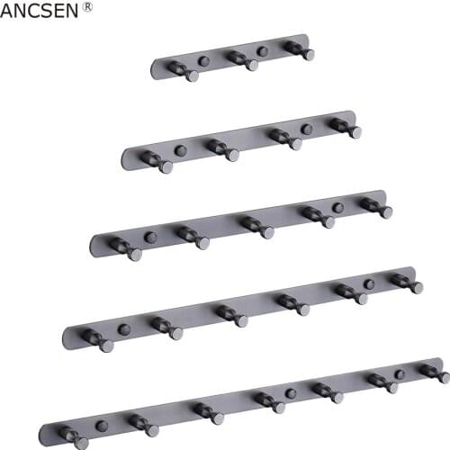 Stainless steel kitchen wire drawing gun gray row hook bathroom coat hook bathroom towel hook bath towel hook bathroom pendant