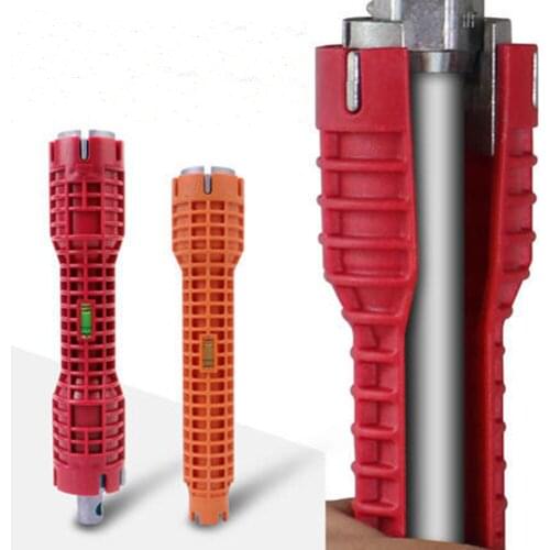 Flume Wrench Multifunctional Sink Bathroom Wrench Tap Water Pipe Screw Wrench Household Custom Socket with Level