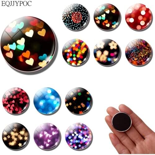 Love Heart fridge magnet decor Flower Star Colorful Heart 30MM Glass Dome refrigerator magnets Sticker message board Home Decor