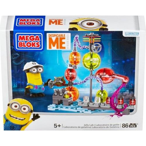 Mega Bloks Despicable Me Jelly Lab 86pcs/pzs -5years old Children Toys Festival Christmas Gift Small building blocks