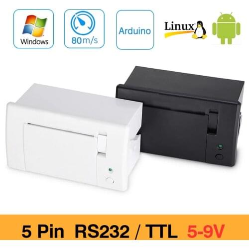 QR701 RS232 TTL Mini Thermal Receipt Printer Panel Embedded tickect Printer 5v-9v Support ESC POS Arduino Android for 5 Pin