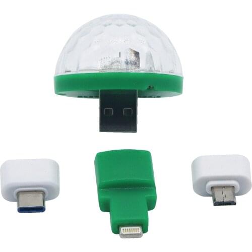 SZYOUMY Mini USB RGB Stage Light Crystal Magic Ball Disco Colorful Stage Led Party Lights For Home Party Karaoke