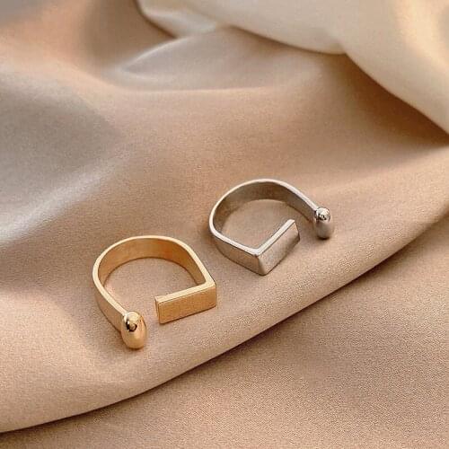 Japan Style Minimalist Copper Open Rings for Women Girls Fashion Jewelry 2021 New Simple Geometric Adjustable Rings
