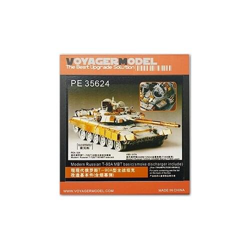 KNL HOBBY Voyager Model PE35624 T-90A main battle tank upgrade with the base metal etching pieces (hand)