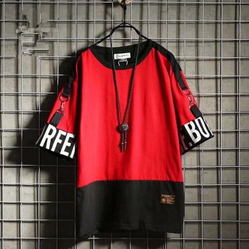 Hip Hop Men T Shirt Summer Loose Fashion Casual Streetwear Half Sleeve Mens T-shirt Tide Harajuku