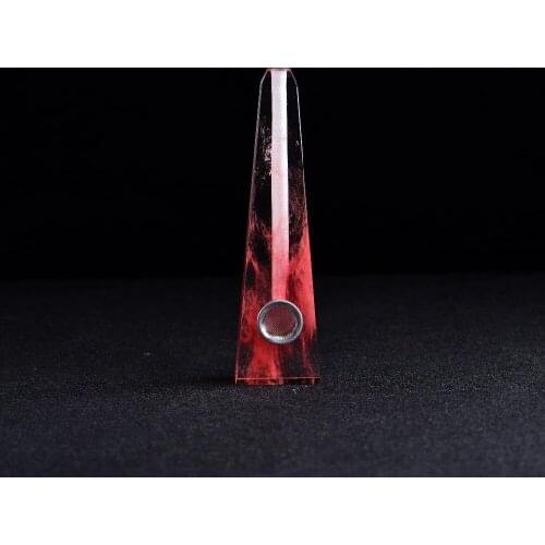 Natural Quartz red smelting crystal smoking pipe portable Mini tobacco Free smoking pipe X42