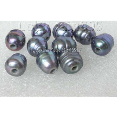 Wholesale 2mm hole 20 pieces black freshwater pearls loose beads