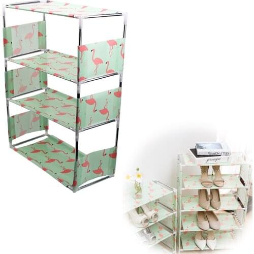 Easy To Install Space Saving Storage Shelf Multi Layer Non Woven DIY Shoe Rack Simple Shoe Rack 3/4 Layers