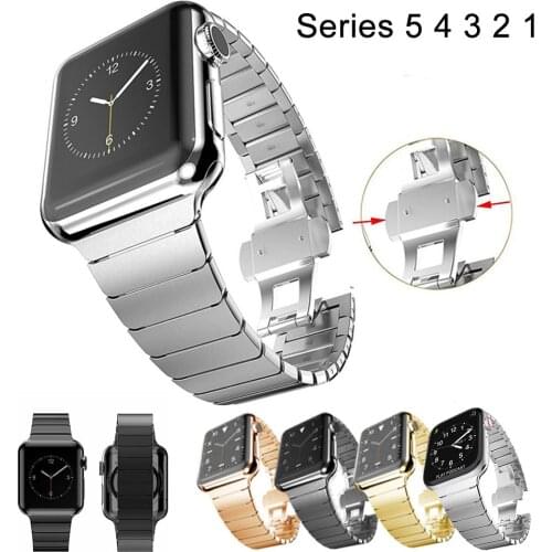 Stainless Steel Strap for Apple Watch Band 44mm/40mm Series 5 4 3 2 Link Bracelet for IWatch 42mm 38mm Luxury Belt
