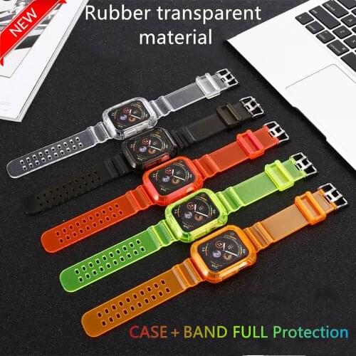 Silicone Transparent for Apple Watch Band Series 6 5 4 3 2 1 Newest Sport Strap for Iwatch 5 4 Strap 38mm 40mm 42mm 44mm wirst