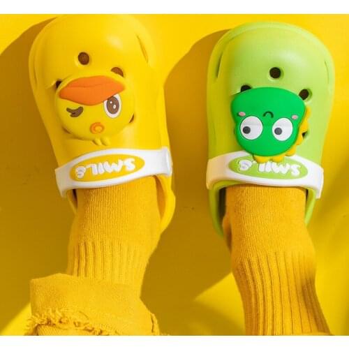 Summer Kids Sandals Slippers for Boys Girls Cartoon EVA Lightness Indoor Outdoor Beach Baby Toddler Children Slides Hole Shoes