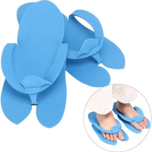 12 Pairs Disposable Slippers Spa Pedicure Sandals Foam Pedicure Slippper Nail Art Salon Home Travelling Environmental Flip-Flops