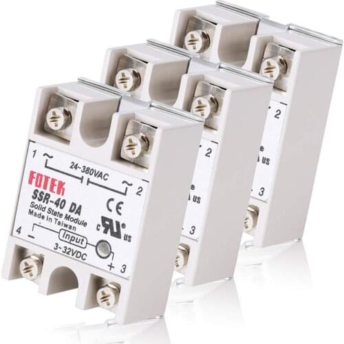SSR-10DA SSR-25DA SSR-40DA 10A 25A 40A Solid State Relay Module 3-32V Input DC 24-380V AC Output High Quality