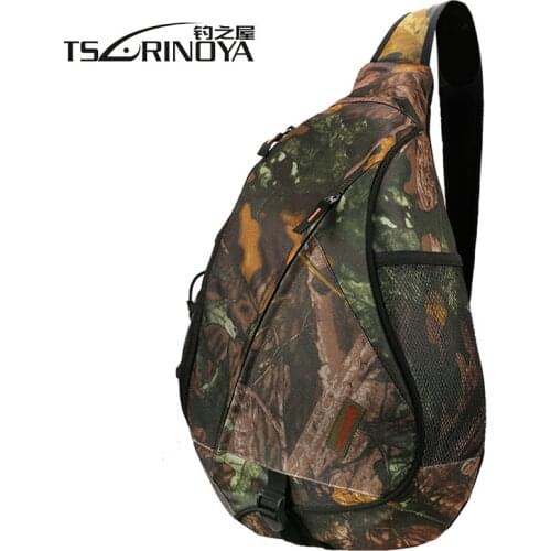 TSURINOYA Large Capacity Shoulder Multifunctional Lure Fishing Bag Canvas Waterproof Fishing Soft Lure Bag Chest Pack