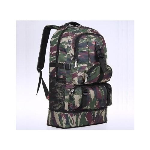 60L very lightweight Outdoor Travel Backpack Capacity Men And Women Mountaineering Bag Large green camo color A4482