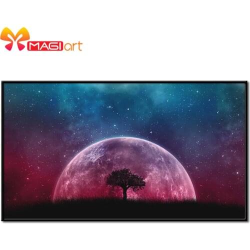 Cross stitch kits Embroidery needlework sets 11CT water soluble canvas patterns 14CT Tree under the stars-NCMS052