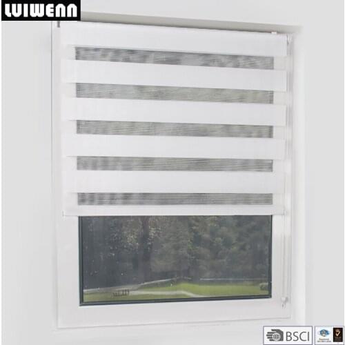 Top quality Mini roller blinds made to measure size with zebra fabric screw free window frame easy mount