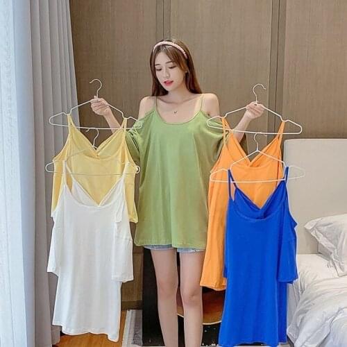 Ladies Tops Women T-Shirt Off Shoulder Tshirt Short Sleeve O-Neck Korean Fashion Summer Cotton Tee Casual T Shirt Femme Y672