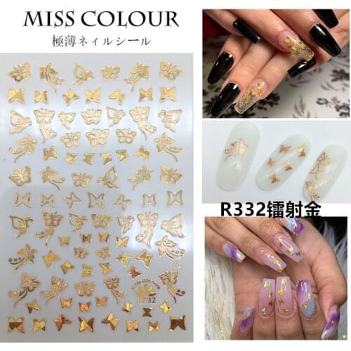 1 Sheet 3D Nail Art Decorations DIY Foil Nail Sticker Flower Decals Press On Nails Designs Supplies For Profess Accesoires