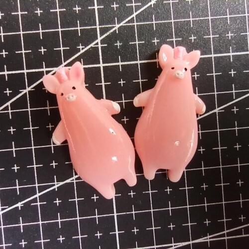 1pcs/lot resin flat back pink pig 35mm Scrapbook Embellishment DIY Phone Decoration