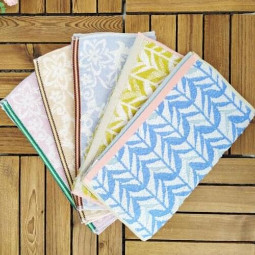 1pc Soft Absorbent Jacquard Cotton Towels Dyed Woven Face Hand Hair Towel Home Hotel Travel General Use 35x80cm 13.8"x31.5"