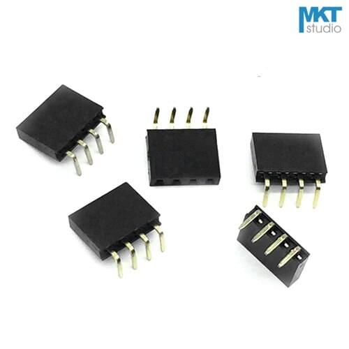 100Pcs 2.54mm Pitch Single Row Right Angle Pins 8.5mm Female PTH Pin Header For Arduino 3P 4P 5P 6P