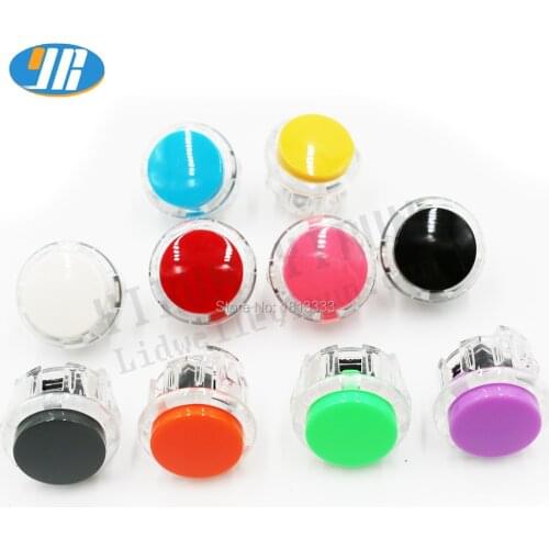 12pcs/lot 30mm Round Arcade Push Button Clear Edge Button SANWA Type OBSF-30 Button For DIY Arcade Joystick