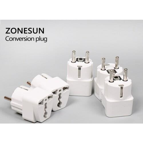 5PC White Universal EU GER AU CHN Plug Adapter European Germany Australia Chinese Power Socket Travel Converter Conversion Plug
