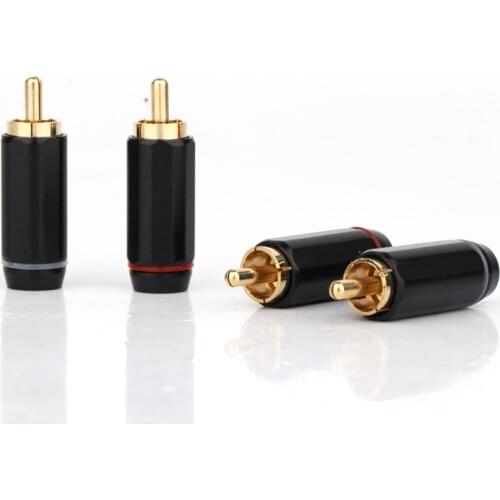4Pcs R1740 Gold Plated RCA Connector Audiophile Plug Audio Phono RCA Plug