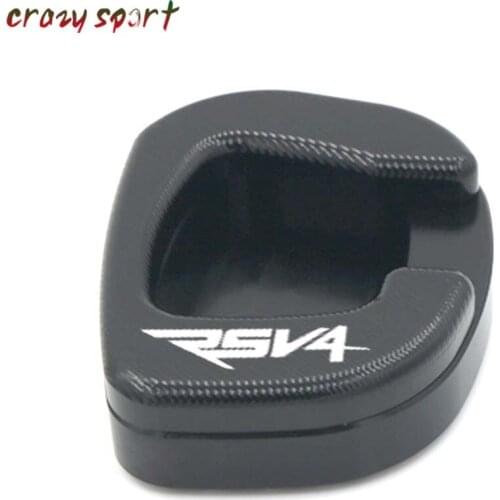 Side Kickstand Stand Extension Support Plate For Aprilia RSV4 RR RSV 4 RF 15-18 TUONO 11-14 enlarger pad RSV4RR RSV4RF CNC Logo