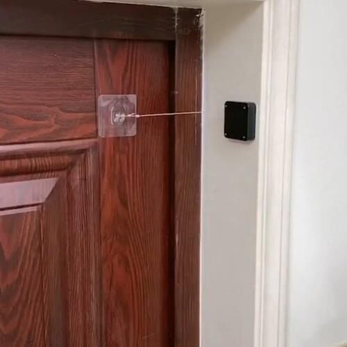 1.2m Household Automatic Door Closers Punch-free Stickers Sliding Doors Simple Buffer Closing Stainless Steel Portable Tension