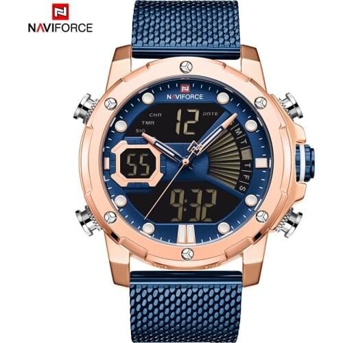 Men Watch Top Luxury Brand NAVIFORCE Fashion Sports Men’s Watches Blue Big Dial Wristwatch Military Quartz Digital Male Clock