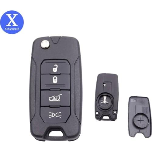 Xinyuexin 4Buttons Flip Key Remote Fob Case Shell for Jeep Renegade 4Button Car Key Shell Replacement 2015-2018 Year