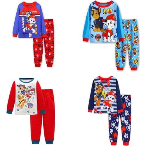 Paw Patrol Childrens Suit Boys And Girls Cute Fashion Cartoon Animation Pajamas Nighty Nightgown Nightclothes Long-sleeved Pant