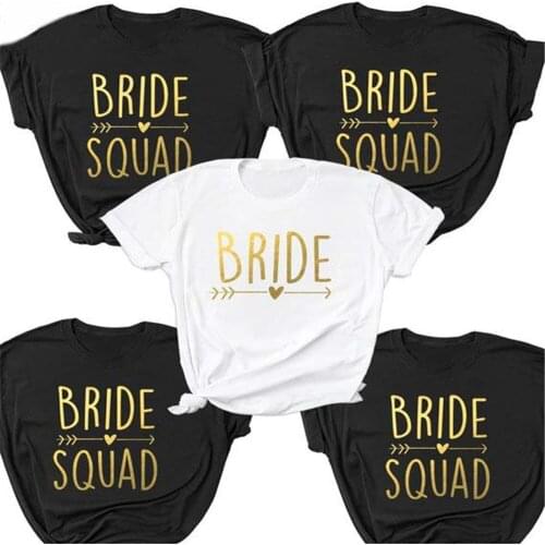 Bachelorette Party Bride & Bride Squad T-Shirt Bridal Shower Team Bride To Be Single Hen Party Wedding Decorations Supplies