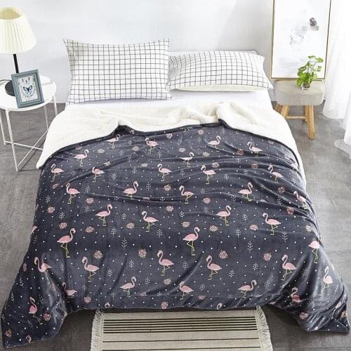 Flamingos fleece blankets and throws kids Thick Warm winter Blankets Super Soft duvet luxury Blankets twin queen flower blankets