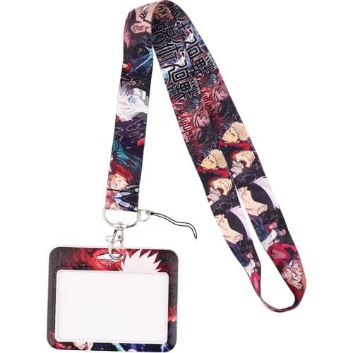JF720 Anime Boy Lanyard ID Badge Holder Bus Pass Case Cover Slip Bank Credit Card Holder Strap Card Holder Cosplay Accessories