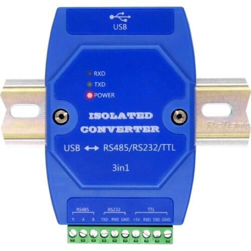 USB to TTL/RS485/RS232 three-in-one communication converter hub repeater photoelectric isolation lightning protection