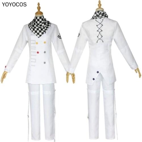 YOYOCOS Kokichi Oma Cosplay Costume Game Danganronpa V3 Killing Harmony Cosplay White Uniform Outfit Halloween Party