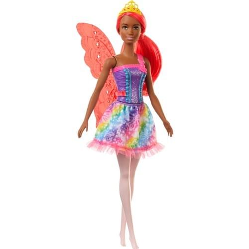 Barbie Dreamtopia Fairy Dolls - Dark Skin, red Hair-Winged Barbie Doll-Dreamtopia Series-Winged Fairy Doll-free Shipping