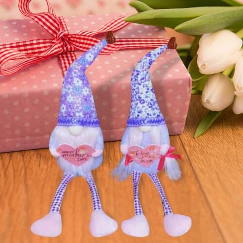 Mothers Day Faceless Doll Decoration Heart-shaped Plush Doll Ornaments Standing Post Cartoon Figure Model Miniatures Figurines