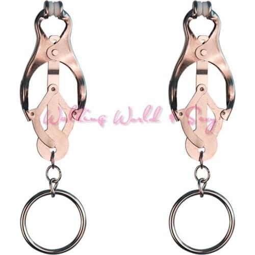 1 Pair Metal Nipple Clamp With Ring Breast Clip Female Breast Massager Fetish G-spot Stimulate Nipple Clip Sex Toys For Women