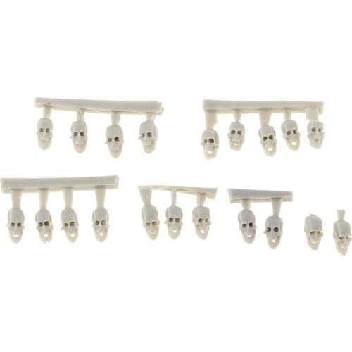 20 Pieces Resin Soldier Head Skull Model Resin Skeleton Model 3mm Miniatures Statue