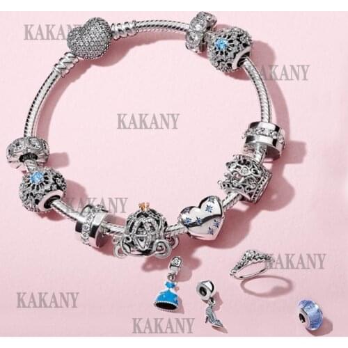 Fashion High-quality Original New Heart-shaped Crown Charm Bracelet Women Exquisite Diy Romantic Ring Bracelet Set