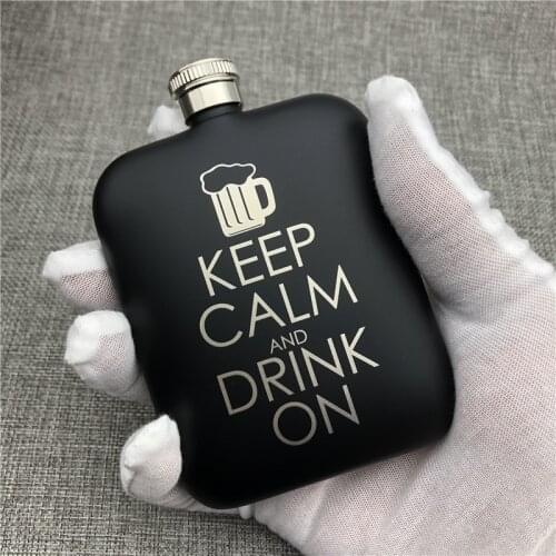 Can Customized 304 Stainless Steel Hip Flask 6 OZ 170ML Food Grade Portable Flask For Alcohol Vodka Whisky Outdoors Drinkwares