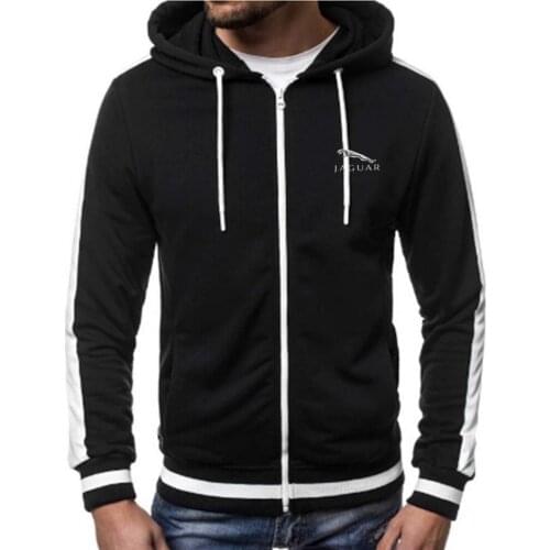 Jaguar CAR Latest Casual Sports Hooded Mens Sweatshirt Hoodie Mens Long-Sleeved Jacket Zipper Track Field Sportswear M-3XL A+3